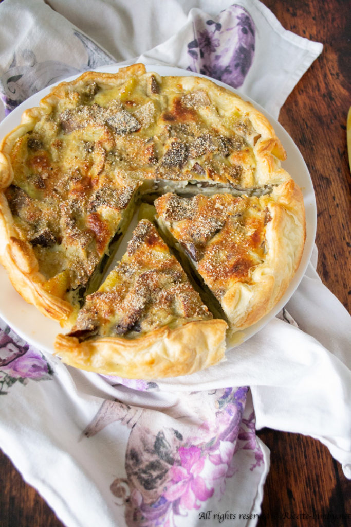Torta salata patate e melanzane bimby