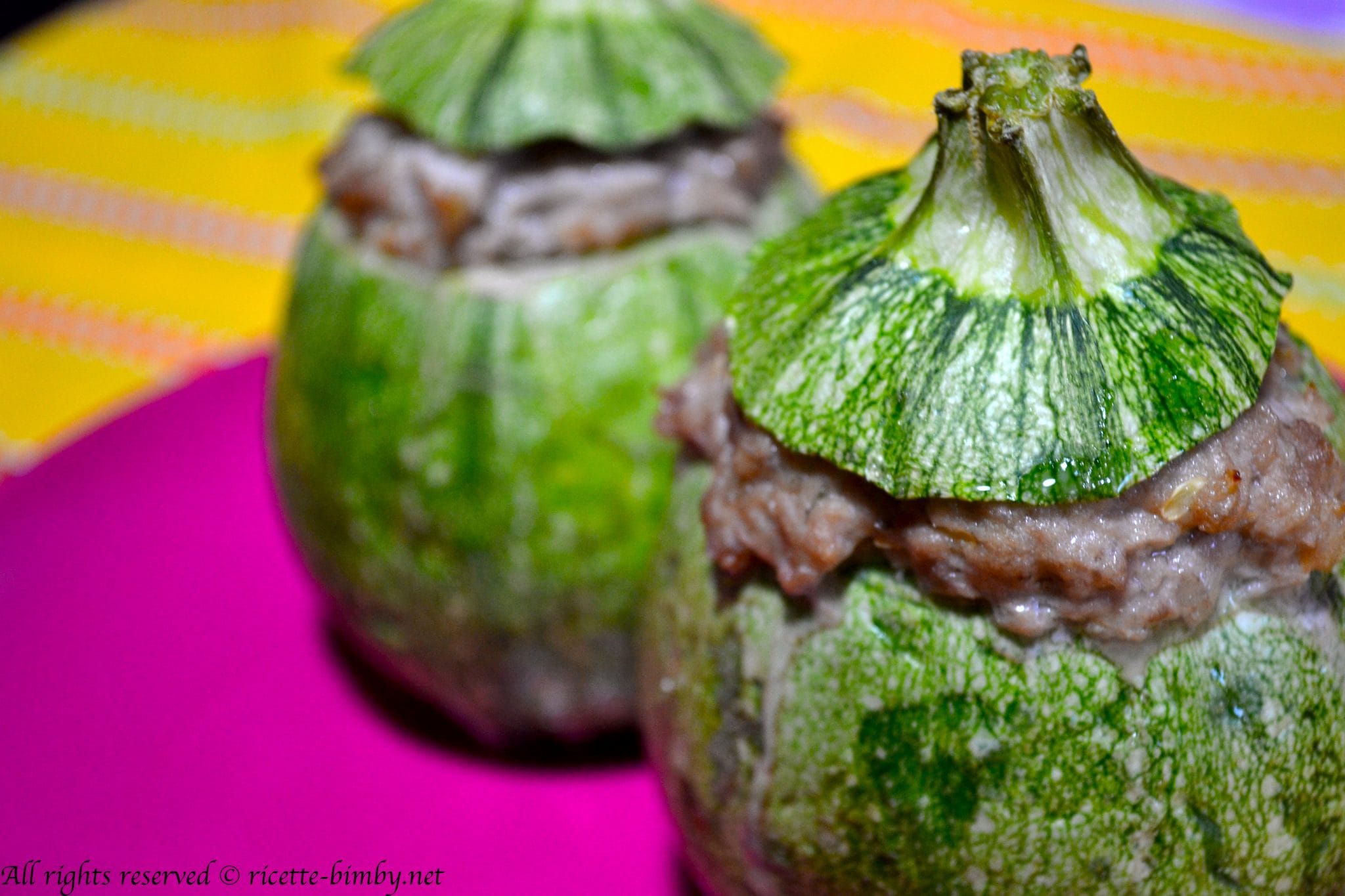 Zucchine tonde ripiene di carne Bimby
