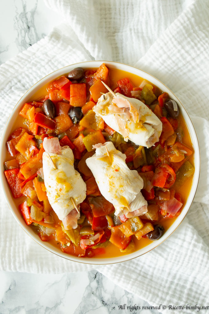 Involtini di pollo con peperoni bimby