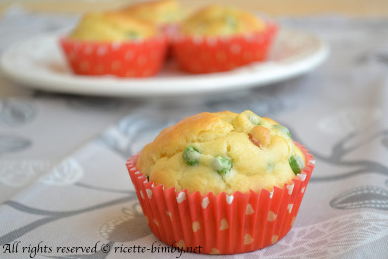 Muffin di piselli e prosciutto cotto Bimby