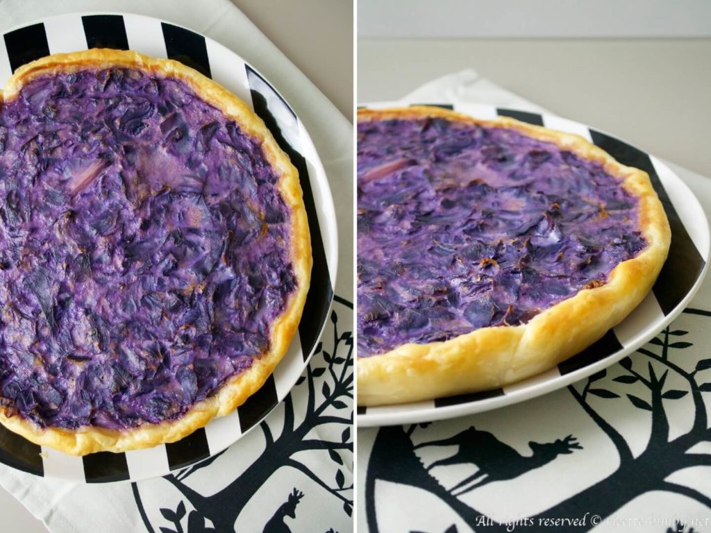 Torta salata al cavolo cappuccio viola Bimby
