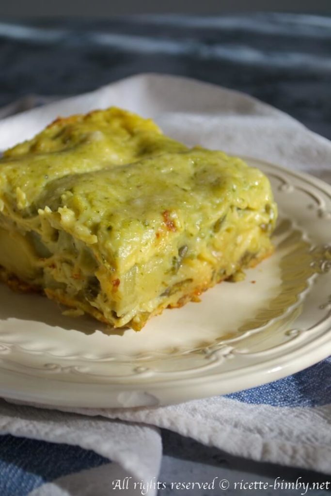 Lasagne al pesto, patate e fagiolini bimby