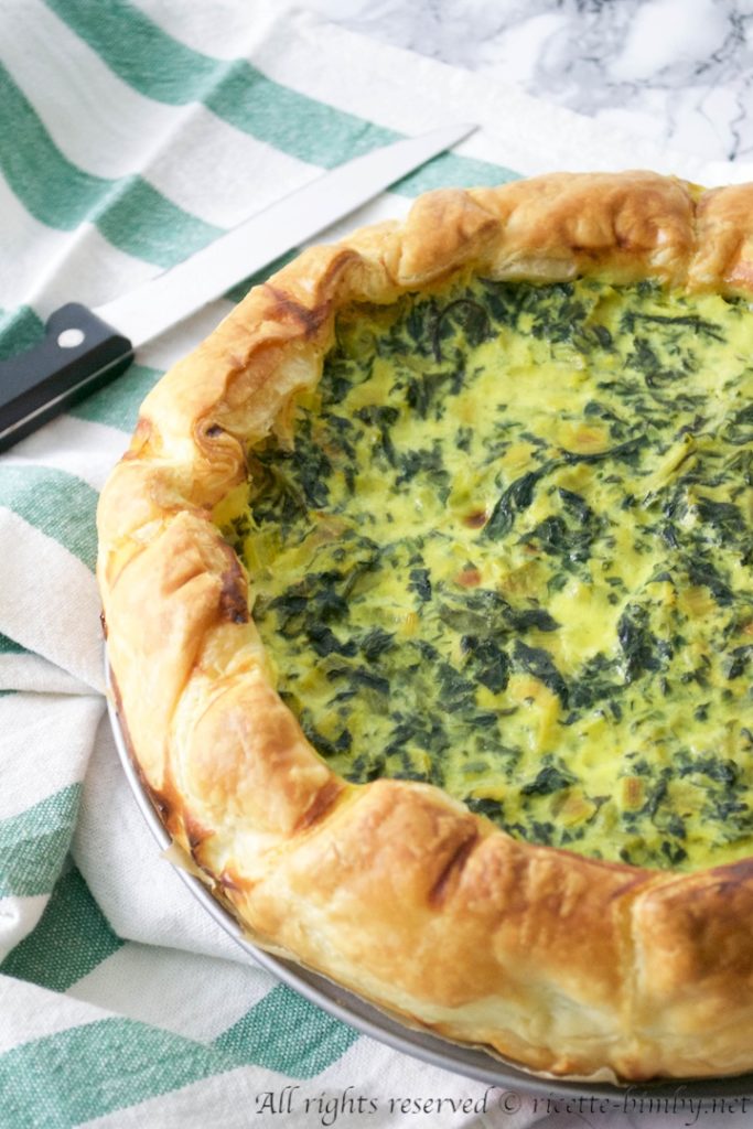 Torta salata porri e spinaci bimby