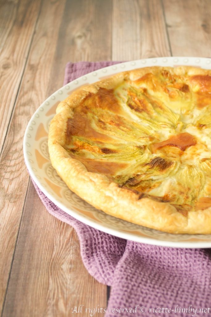 Torta salata con fiori di zucca bimby