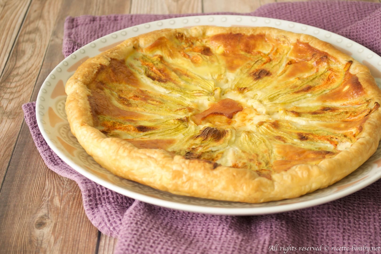 Torta salata con fiori di zucca Bimby