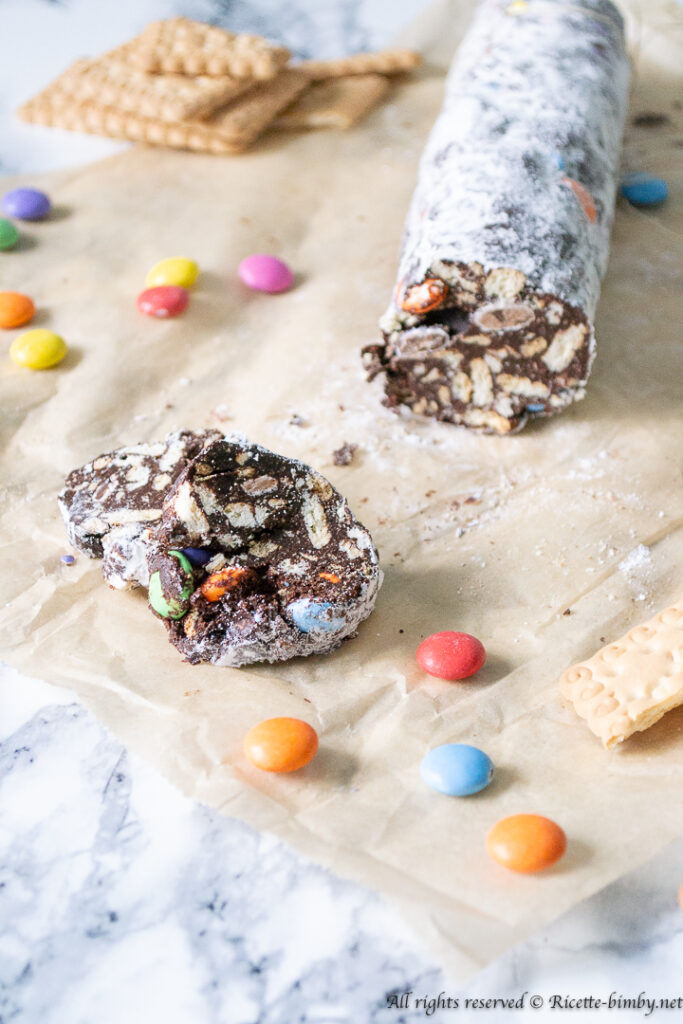 Salame di cioccolato con smarties bimby