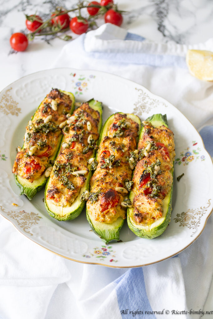 Zucchine ripiene con salsa di pinoli bimby