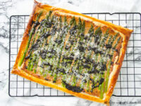 Torta salata asparagi e aglio nero Bimby