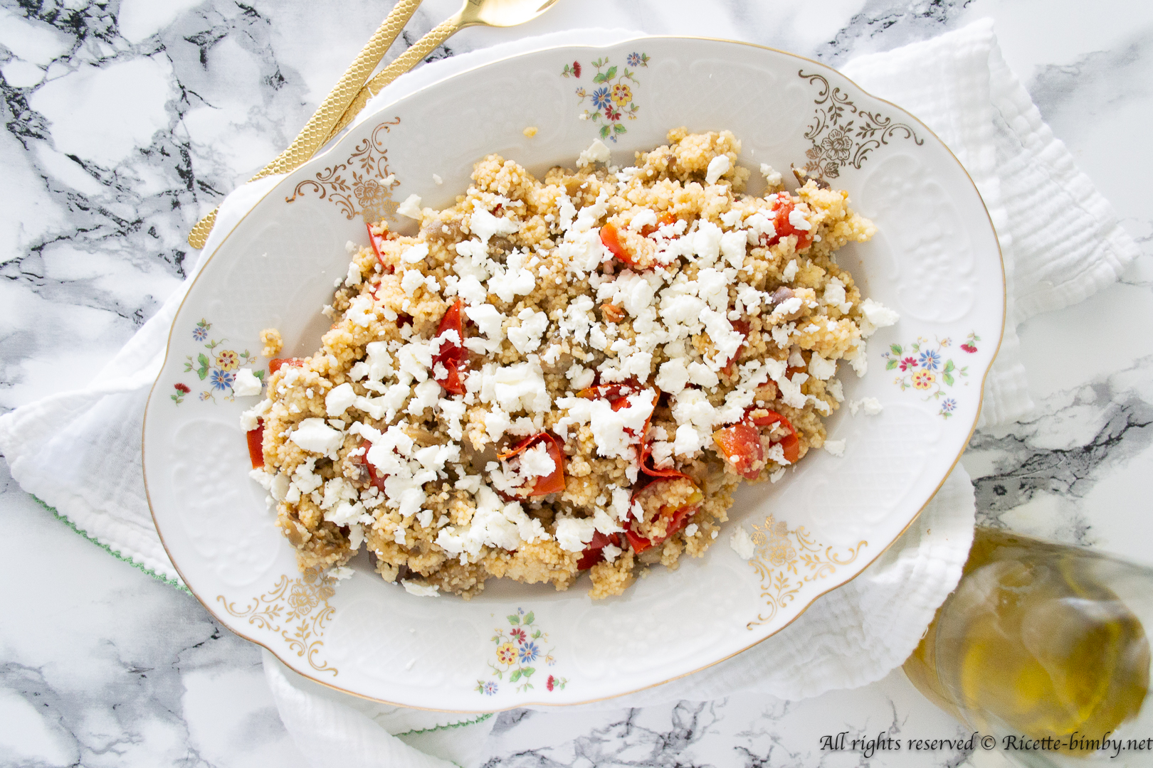 Cous cous melanzane, pomodorini e feta Bimby