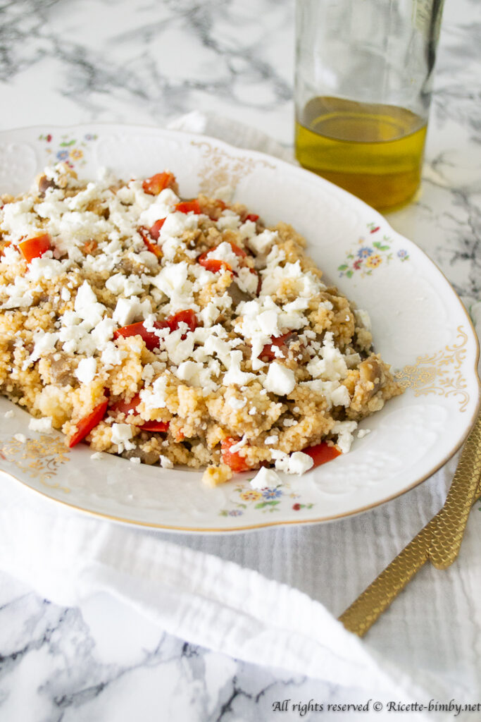 Cous cous melanzane, pomodorini e feta bimby