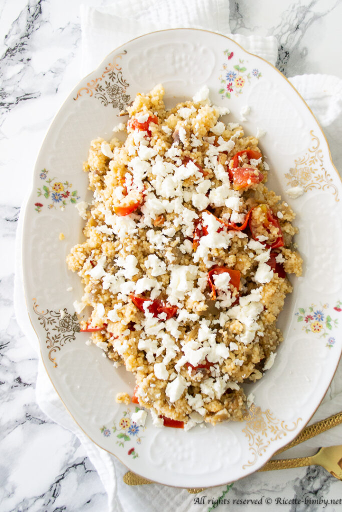 Cous cous melanzane, pomodorini e feta bimby